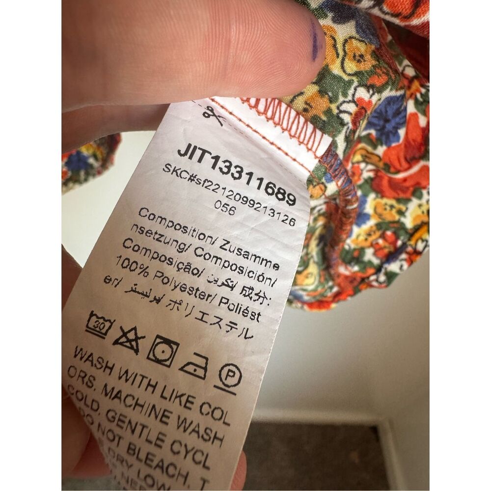 Emery Rose Women's Red All-Over Floral Print Flowy Ruffle Blouse sz 3XL Whimsica - Picture 4 of 4